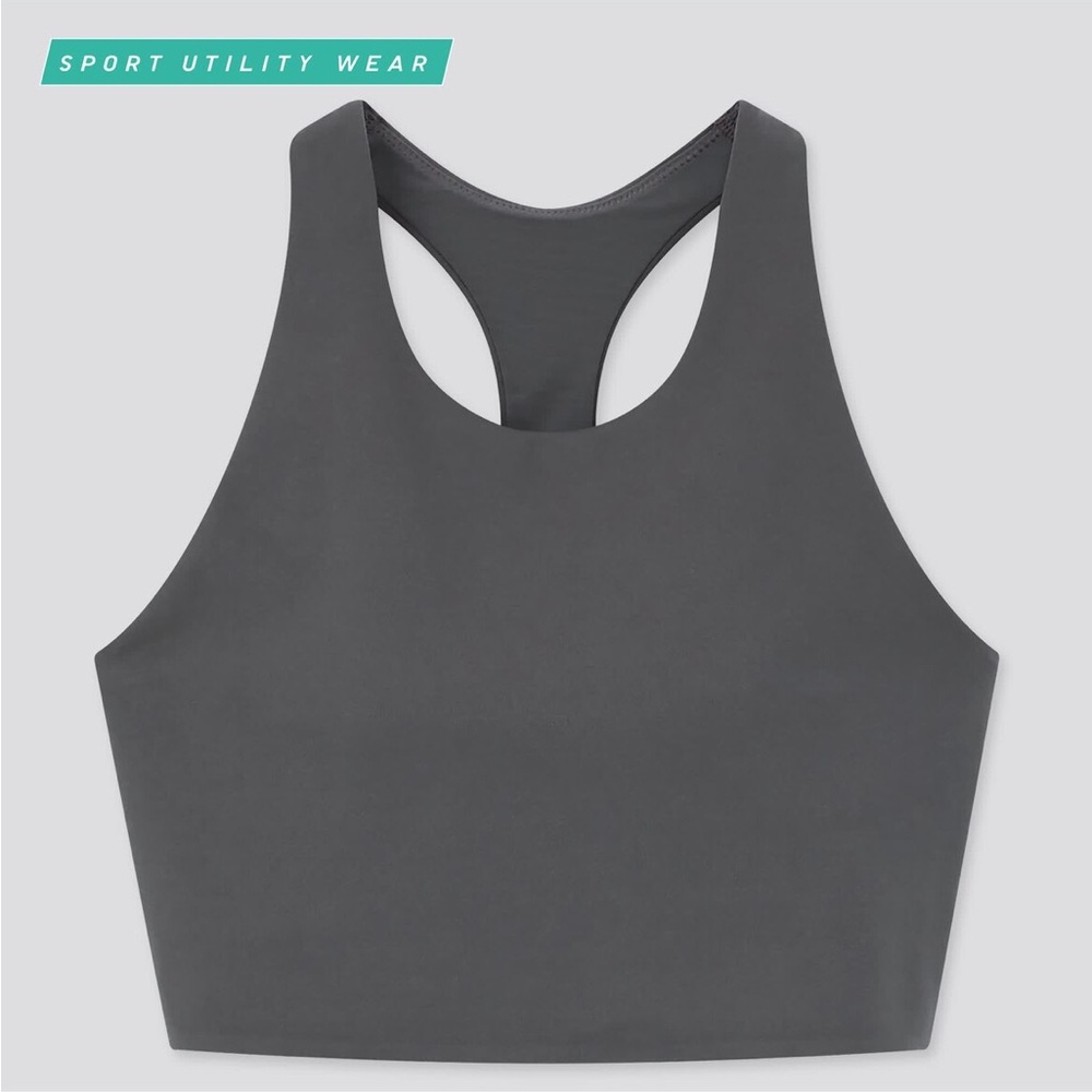 Uniqlo Wireless Racerback Sports Bra in Gray. Size Medium.